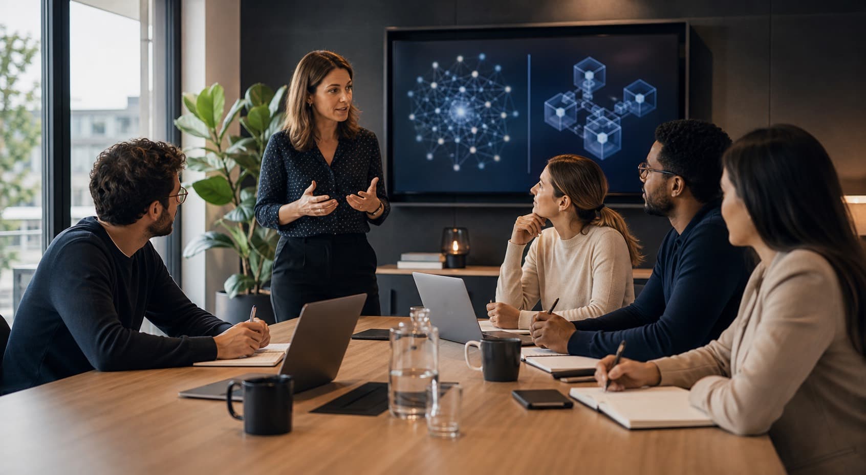Session de formation en entreprise sur l'intelligence artificielle et la blockchain